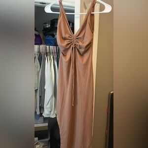 Elegant Brown Midi Dress